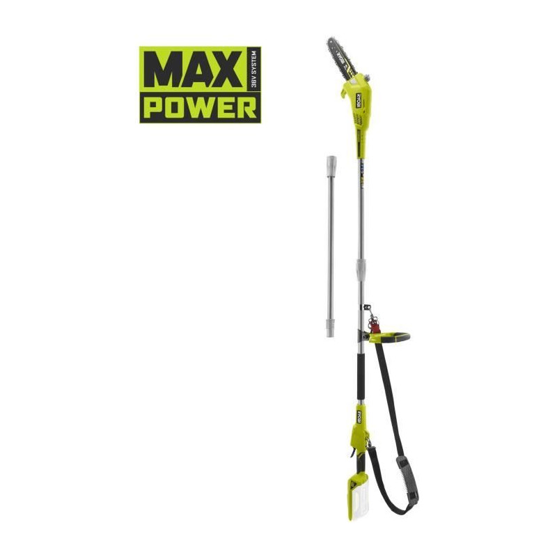 Élagueur sur perche 36V - guide 25 cm - 5,5 m-s - guide incliné 15° - tube télescopique (2,4 - 2,9 m) - Sans batterie ni cha