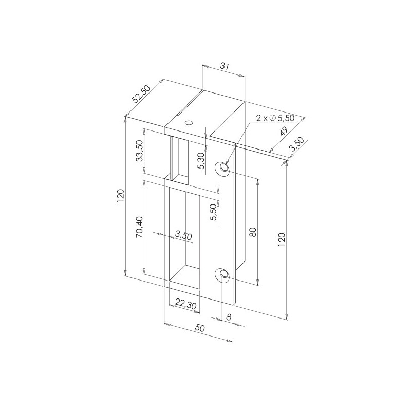 Gâche 120 mm HERACLES PCA 10171I