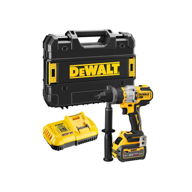 Perceuse visseuse à percussion XRP 18V + 1 batterie XR Flexvolt 3 9Ah + chargeur + coffret TSTAK DEWALT DCD999X1 QW