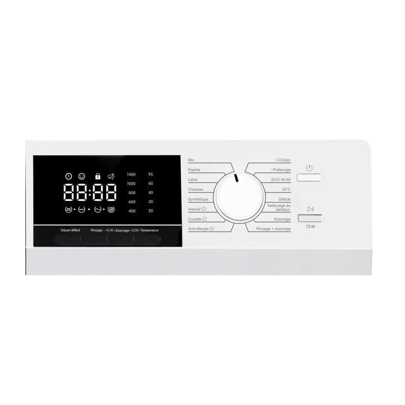 Lave-linge hublot CONTINENTAL EDISON CELL10140W2 - 10 kg - Largeur 60 cm - Classe A -1400 trs/min - moteur induction - Blanc