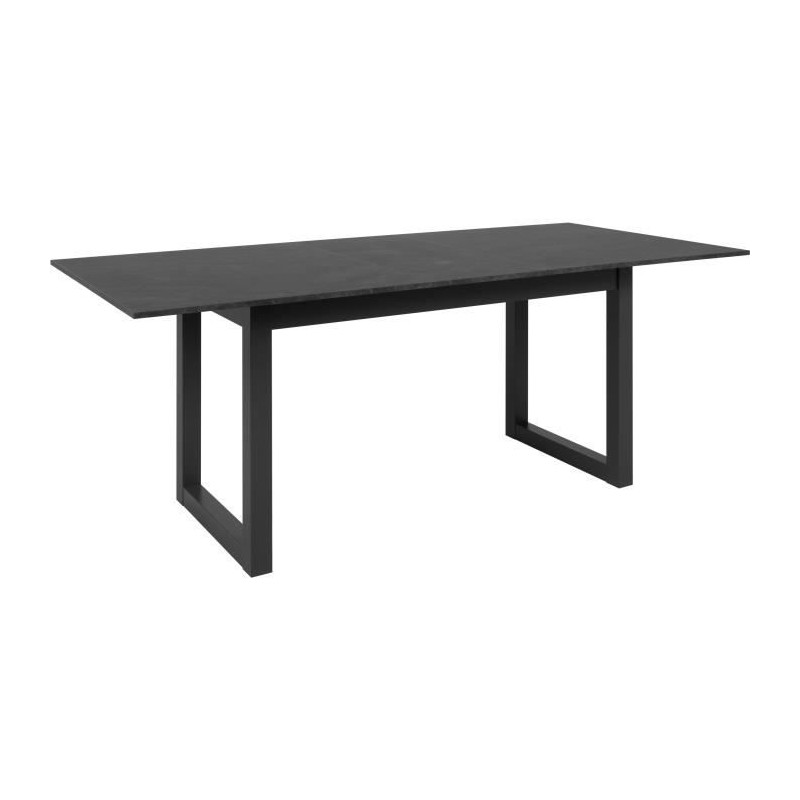 Table extensible Austin 80A - Décor ardoise foncé et anthracite - Allonge de 40 cm incluse - L160-200 x H75 x P90 cm