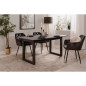 Table extensible Austin 80A - Décor ardoise foncé et anthracite - Allonge de 40 cm incluse - L160-200 x H75 x P90 cm