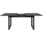 Table extensible Austin 80A - Décor ardoise foncé et anthracite - Allonge de 40 cm incluse - L160-200 x H75 x P90 cm