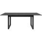 Table extensible Austin 80A - Décor ardoise foncé et anthracite - Allonge de 40 cm incluse - L160-200 x H75 x P90 cm