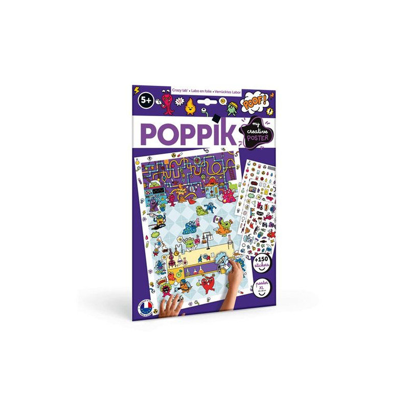 Jeu créatif Poppik Labo en Folie avec 150 Stickers