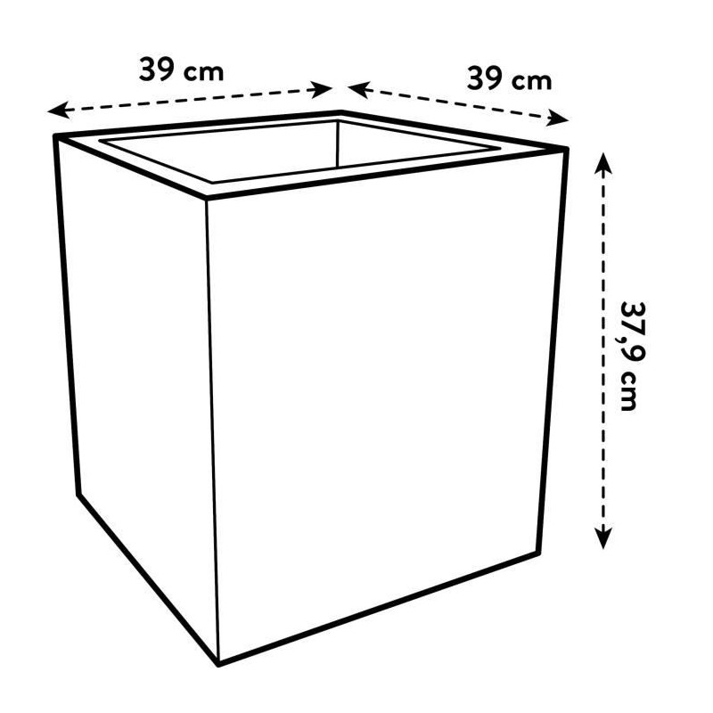 Elho Vivo Next Square 40 Bac a fleurs - Blanc - Ø 39 x H 38 cm - intérieurextérieur - 100% recyclé