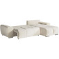 Canapé d'angle convertible LOUNGITUDE CABELLO en tissu beige avec coffre et coutures bombées