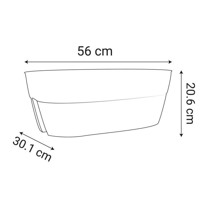 Jardiniere Cavaliere Osaka 19,5 L - EDA - Systeme de Fixation - pour Balcons et Rambardes - Vert laurier