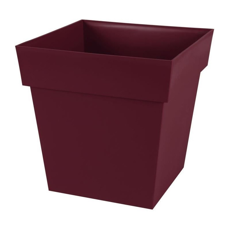 Pot de Fleur Carré TOSCANE 39 cm - EDA - Rouge bourgogne - Plastique - 38 l - Non percé