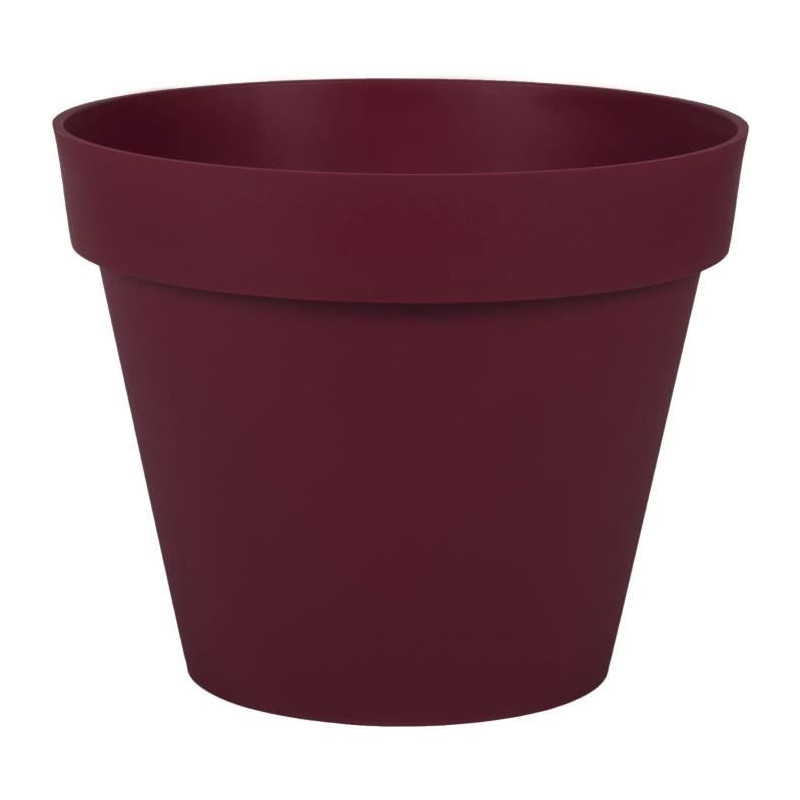 EDA Pot de Fleur Rond TOSCANE Ø 30 cm - Volume 10 L - Ø 29,5 x H.24 cm - Rouge bourgogne