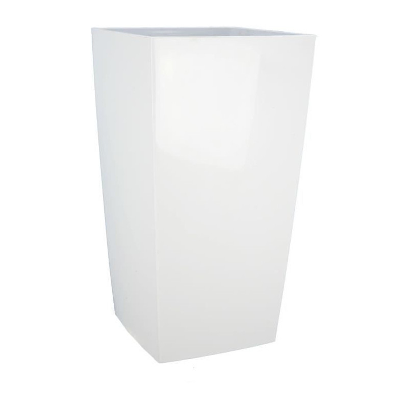 Bac a fleurs carré RIVIERA NUANCE - Plastique - L38xP38xH69 cm - Blanc