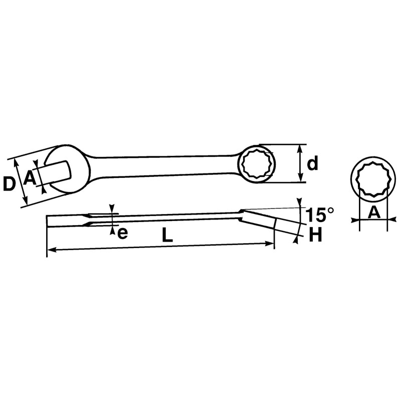 Jeu de 9 clés mixtes multi écrous de 10 à 19mm SAM OUTILLAGE 50 HJ9