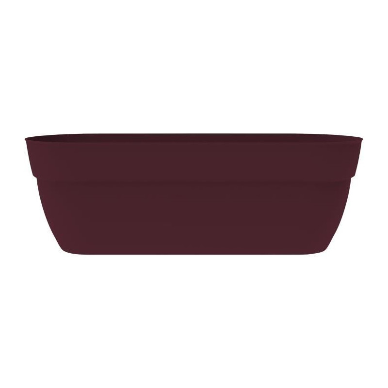 EDA Jardiniere Basse Osaka 38 L - avec Barre Métallique de Renfort - 77,3 x 30,7 x H.25,9 cm - Rouge bourgogne