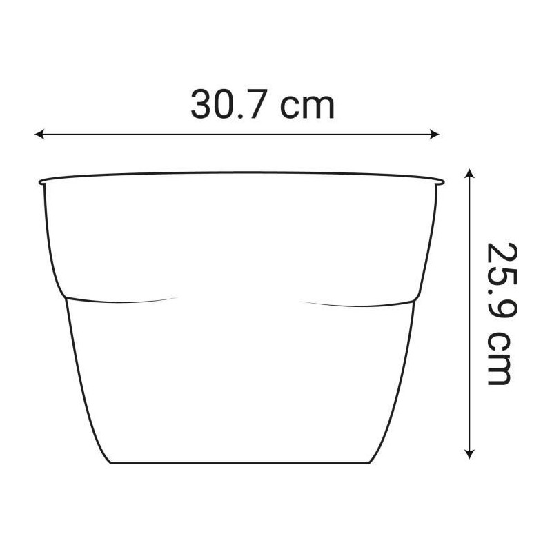 EDA Jardiniere Basse Osaka 38 L - avec Barre Métallique de Renfort - 77,3 x 30,7 x H.25,9 cm - Rouge bourgogne