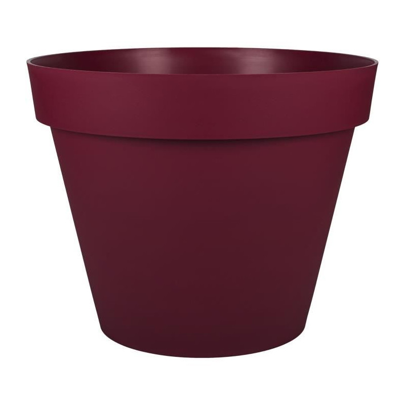 EDA Pot de Fleur Rond TOSCANE Ø 60 cm - Volume 76 L - Ø 59 x H.47 cm - Rouge bourgogne