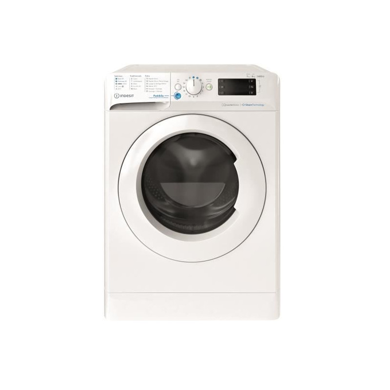 Lave-linge séchant INDESIT BDE76435WVFR - 7 / 6 kg - Induction - L60cm - 1400 trs/min - Blanc