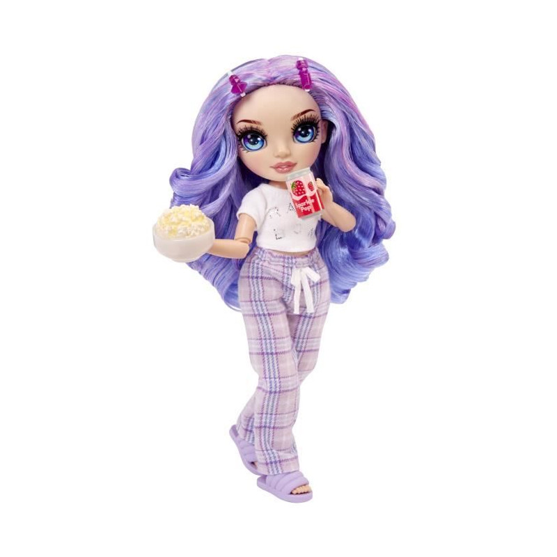 Junior High Pyjama Party - Poupée mannequin articulée 22 cm - Violet (Violet) - Nombreux accessoires - a partir de 4 ans