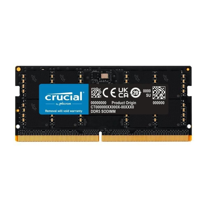 Mémoire RAM - CRUCIAL - DDR5-4800 SODIMM - 32 Go (CT32G48C40S5)