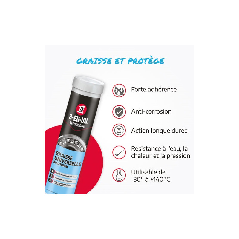 GRAISSE UNIVERSELLE AU LITHIUM   C400G 3-EN-UN - 33094/10