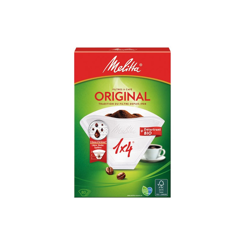 MELITTA FILTRE CORNET PAPIER BTE80 1X4D MELITTA - 200504