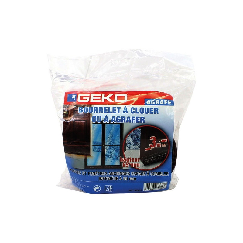 GEKO JOINT A CLOUER/AGRAFER 65MMX3M MARRON GEKO - 3400/4