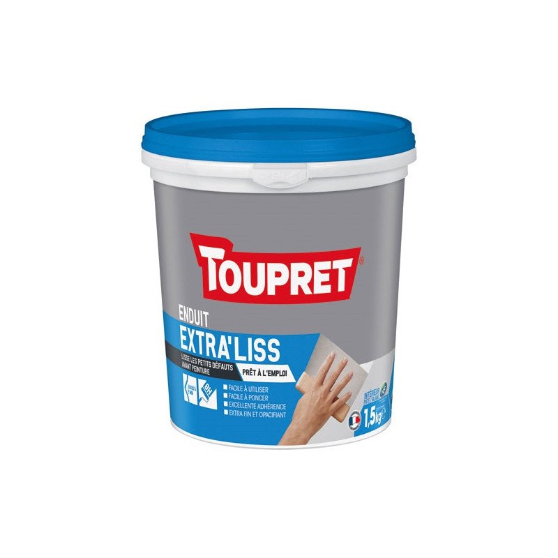 TOUPRET ENDUIT LISSAGE INT PATE FINITION 1.5KG TOUPRET - BCLIP1.5