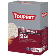 TOUPRET ENDUIT TOUS TRAVAUX EXT. POUDRE 1KG BL TOUPRET - BCMULEX01