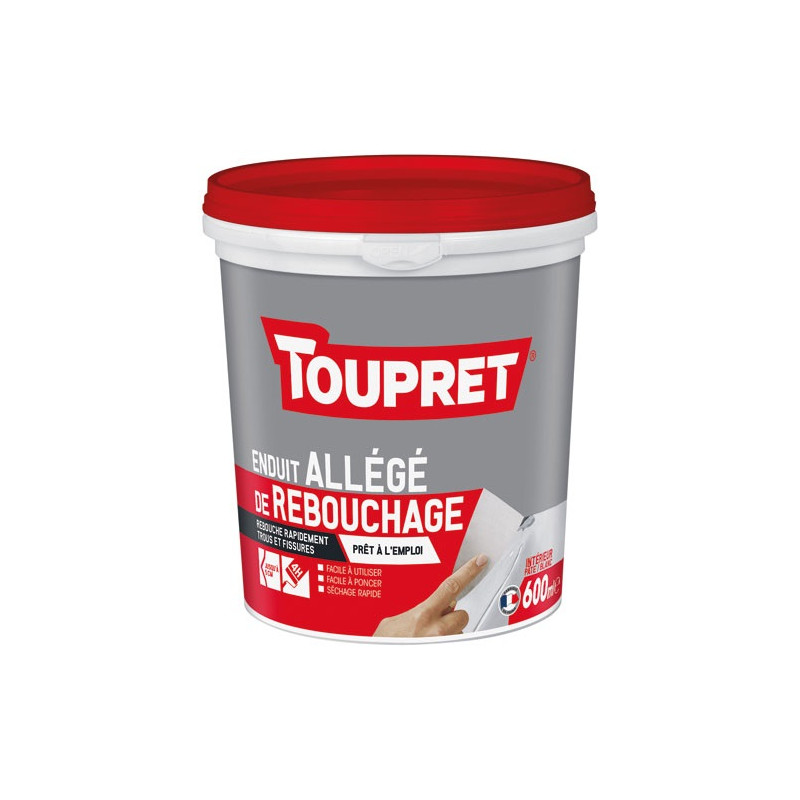 ENDUIT REBOUCHAGE ALLEGE INT. 600ML TOUPRET - BCAL0.6