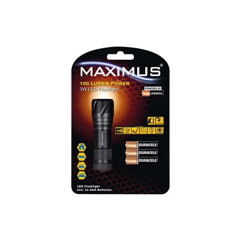 LAMPE TORCHE MAXIMUS ALU 100LM 3W MAXIMUS - M-FL-009-DU