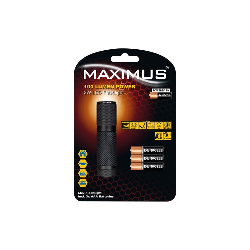 MAXIMUS LAMPE TORCHE MAXIMUS GOMME 3W100LM MAXIMUS - M-FL-011-DU