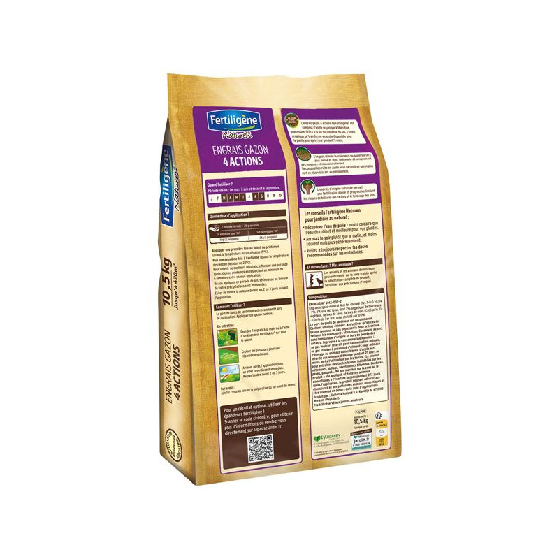 ENGRAIS GAZON 4 ACTIONS 10.5KG /NC FERTILIGENE - F4LPON