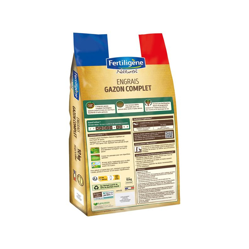 ENGRAIS GAZON COMPLET 330M² 10KG /NC FERTILIGENE - NATGAZCOMP