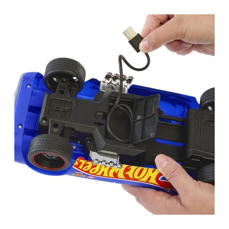 HOT WHEELS Véhicule radiocommandé RODGER DODGER - Format 1/16 - Manette incluse