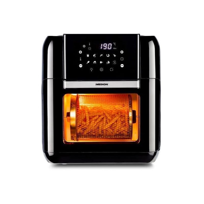 Friteuse a air chaud multifonctions sans huile - MD 10072 - 10 programmes - Vaste gamme d'accessoires - 10 L - 1500W