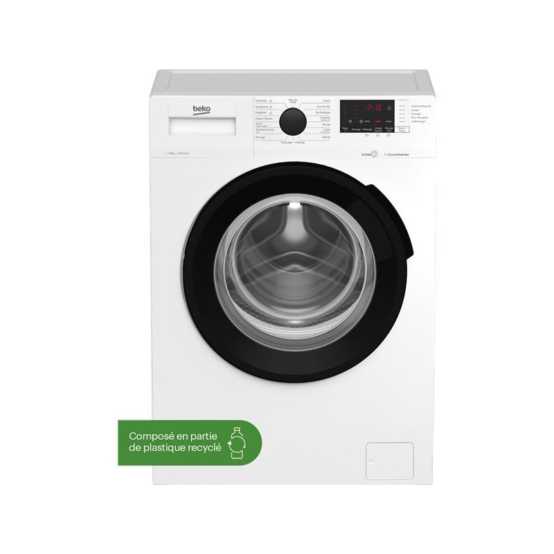 BEKO Lave-linge Frontal  Capacité max. (kg) : 10.0 | Vitesse d'essorage max. BEKO - WTE10222XW