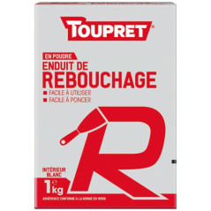 TOUPRET ENDUIT REBOUCHAGE INT POUDRE 1KG BLC TOUPRET - BCEREB01