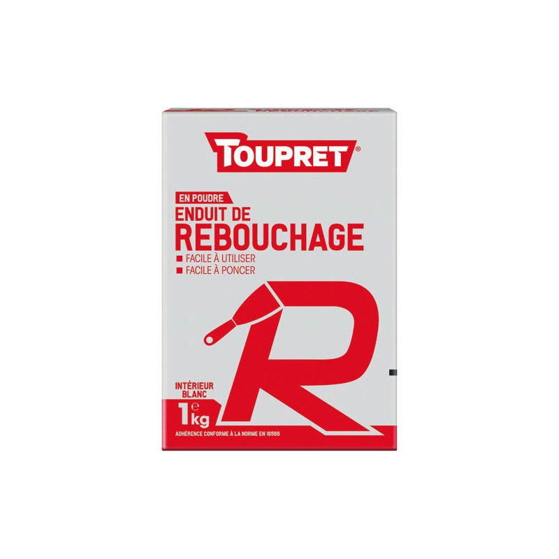 TOUPRET ENDUIT REBOUCHAGE INT POUDRE 1KG BLC TOUPRET - BCEREB01