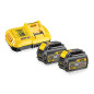 Perforateur burineur SDS Plus 54V + 2 batteries 6Ah + chargeur + coffret TSTAK DEWALT DCH333T2