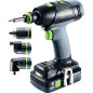 Perceuse visseuse 18V T 18+3 HPC 4,0 I Set + 2 batteries 4Ah + chargeur + Systainer SYS3 FESTOOL 577609