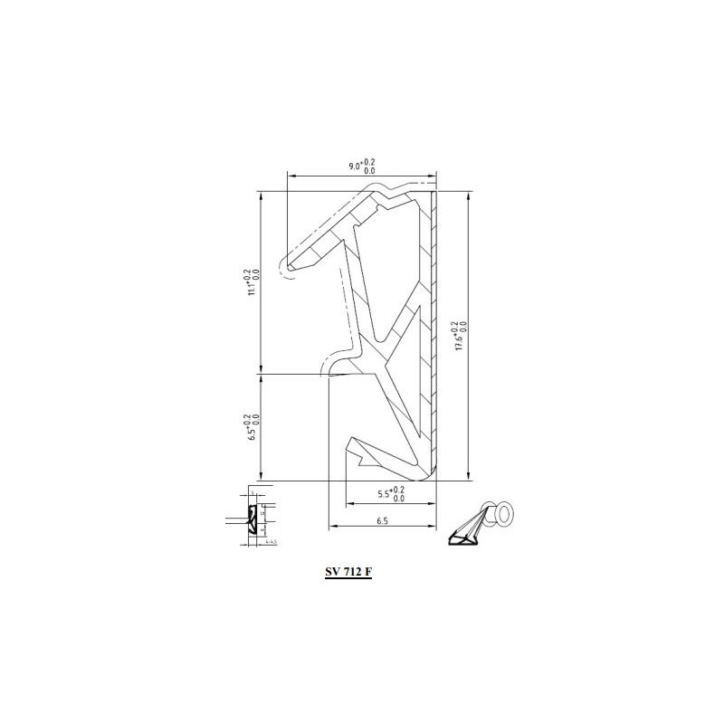 Joints sur ouvrant noir 100m KISO SV712F NR