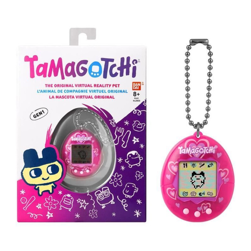 BANDAI - Tamagotchi - Tamagotchi original - Lots of love - animal électronique virtuel avec écran couleur, 3 boutons et jeux -