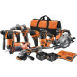 Pack perceuse a percussion + perforateur + visseuse a chocs + meuleuse 125mm - AEG POWERTOOLS - 18 V - Avec batteries et chargeu