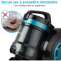 MEDION MD 19407 Aspirateur Cyclonique sans sac - Puissance 800W - Capacité bac a poussiere 2 L - Filtre HEPA - Accessoires int