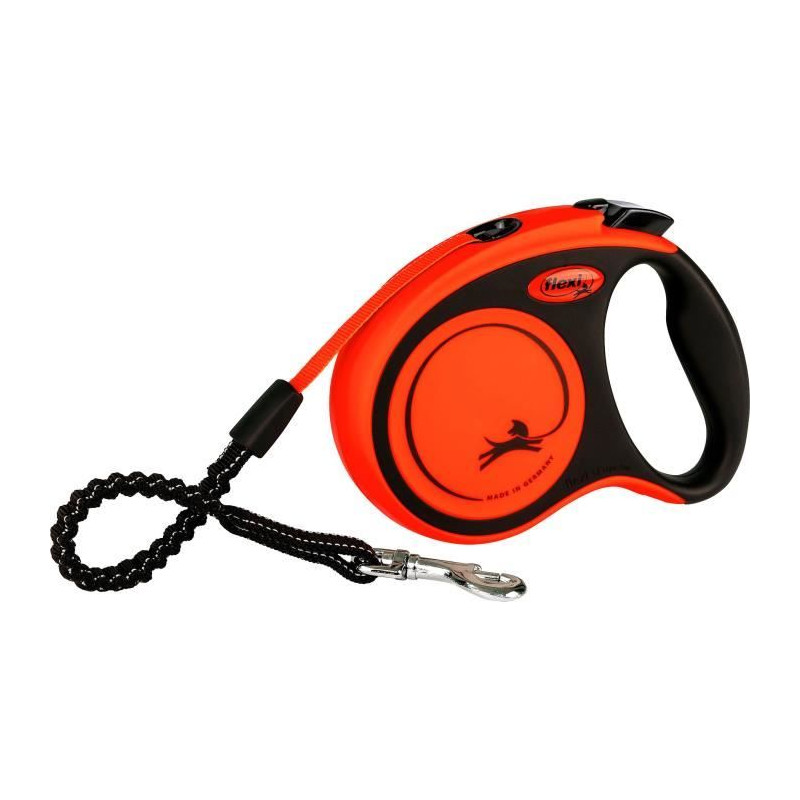 Laisse sangle TRIXIE flexi XTREME - Taille S - 5m - Noir et orange