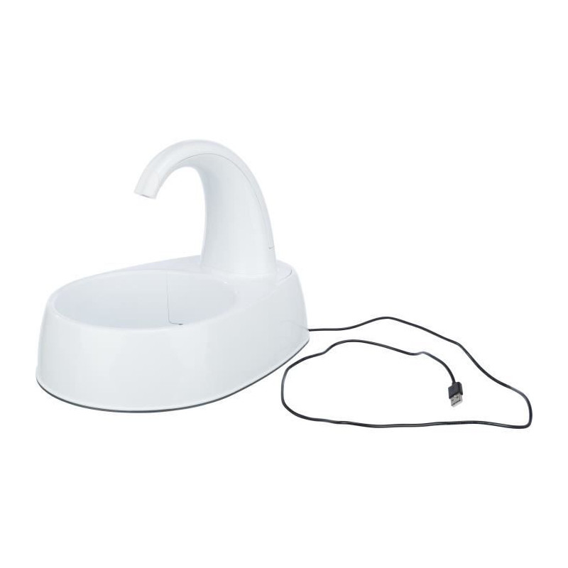 Fontaine a boire TRIXIE Curved Stream - Plastique - 2,5L - 25 × 24,5 × 35 cm - Blanc