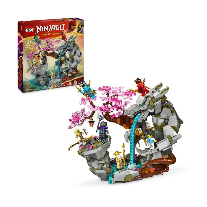 LEGO NINJAGO 71819 Le Sanctuaire de la Roche du Dragon, Jouet de Ninjas, 6 Minifigurines