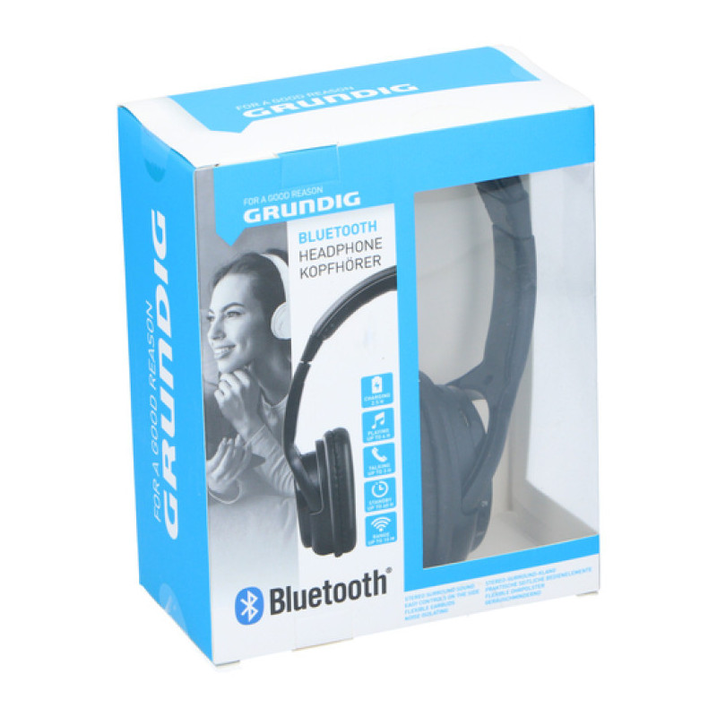 Grundig ED-40080: Casque Stéréo Bluetooth Avec Microphone aIsolation Phonique Noire