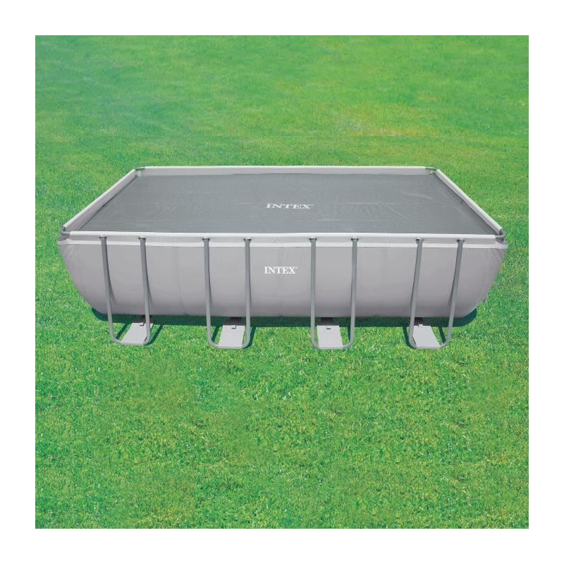 Bâche a bulles renforcée pour piscine - Rectangulaire - 5,49 x 2,74 m - Gris