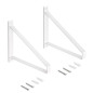 Emuca 4101412 Jeu de supports pour étagères en bois Shelf avec forme triangulaire, Acier, Peint en blanc