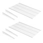 Emuca 7027612 Lot de 2 étagères en fil et supports Jagmet, Acier, Peint en blanc